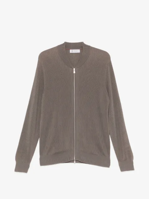 Brunello Cucinelli ribbed zip-fastening cardigan