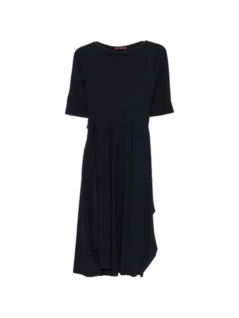 High crew-neck midi dress