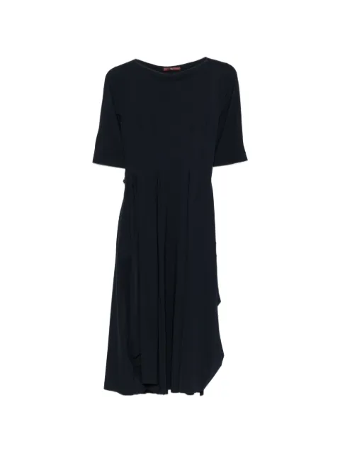 High crew-neck midi dress