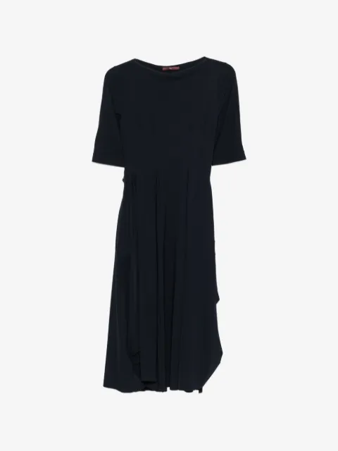 High crew-neck midi dress