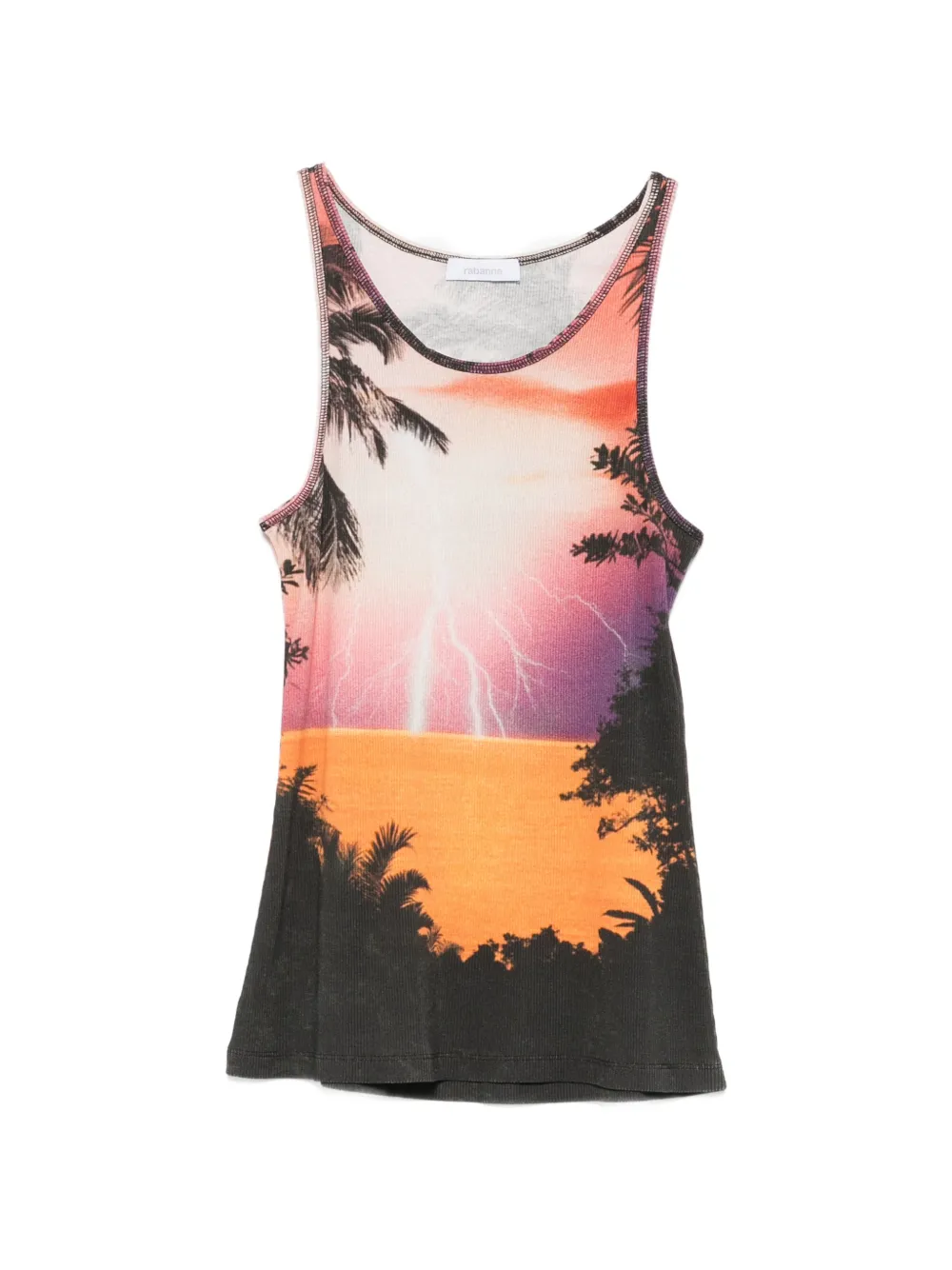 Rabanne graphic-print ribbed tank top - Nero