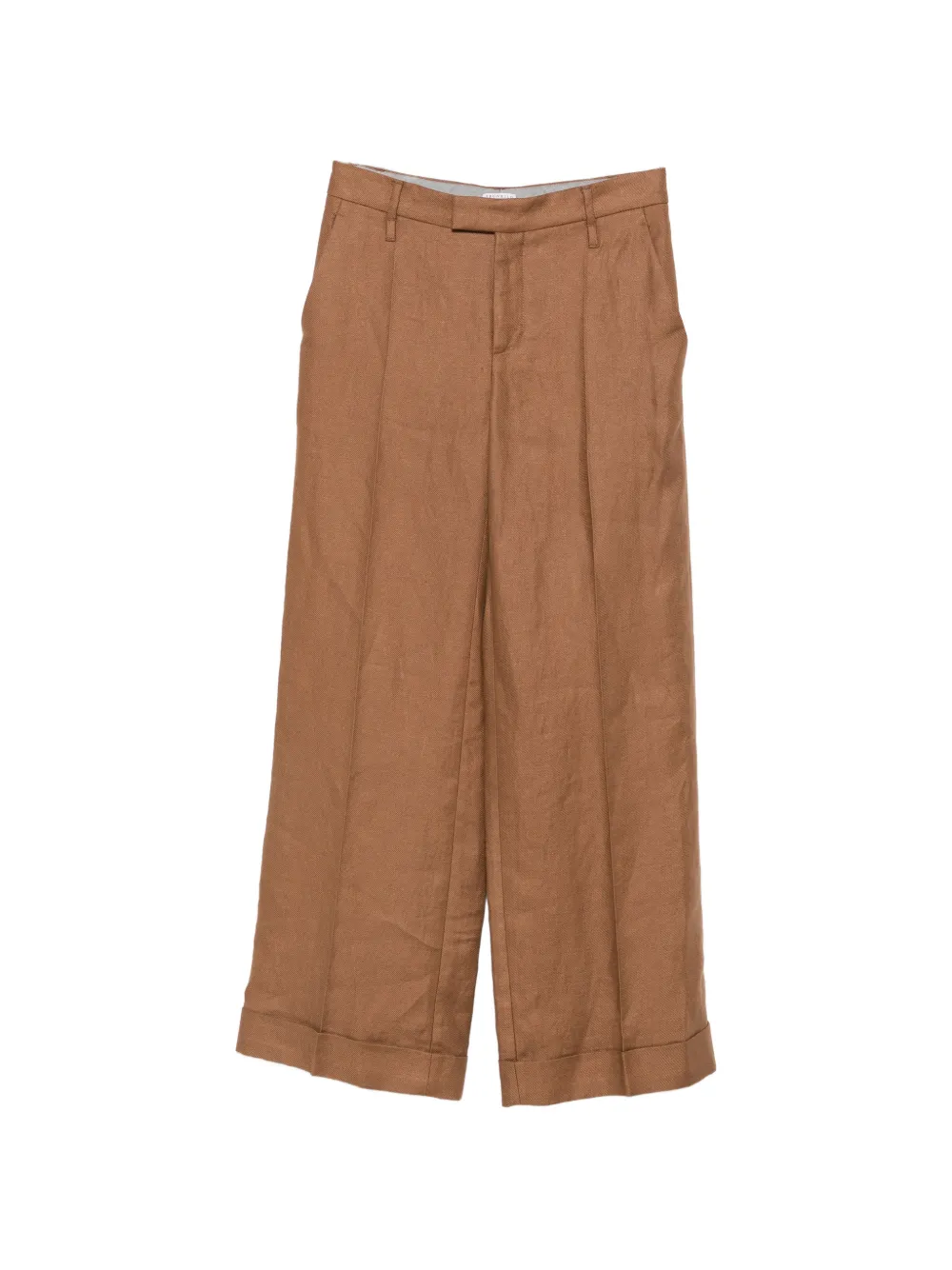 Brunello Cucinelli pleated turn-up trousers - Braun