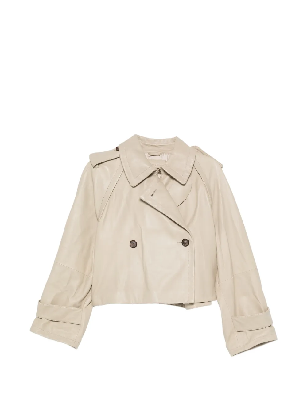 Giorgio Armani double-breasted leather jacket - Nude