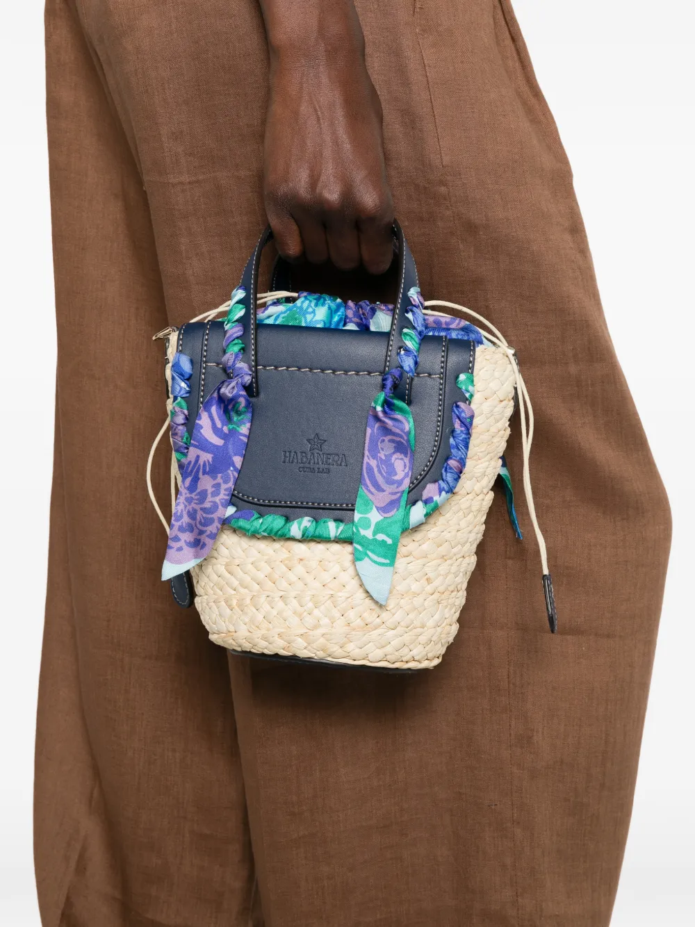 CUBA LAB Habanera shopper met bloemenprint Beige
