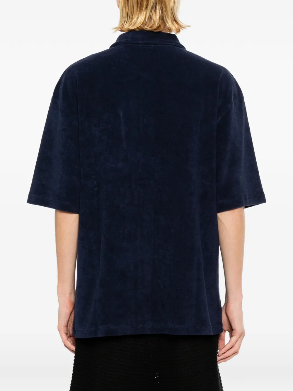 Moschino Badstof overhemd met logo-patch Blauw