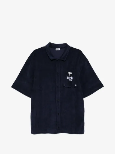 Moschino terry-cloth logo-patch shirt