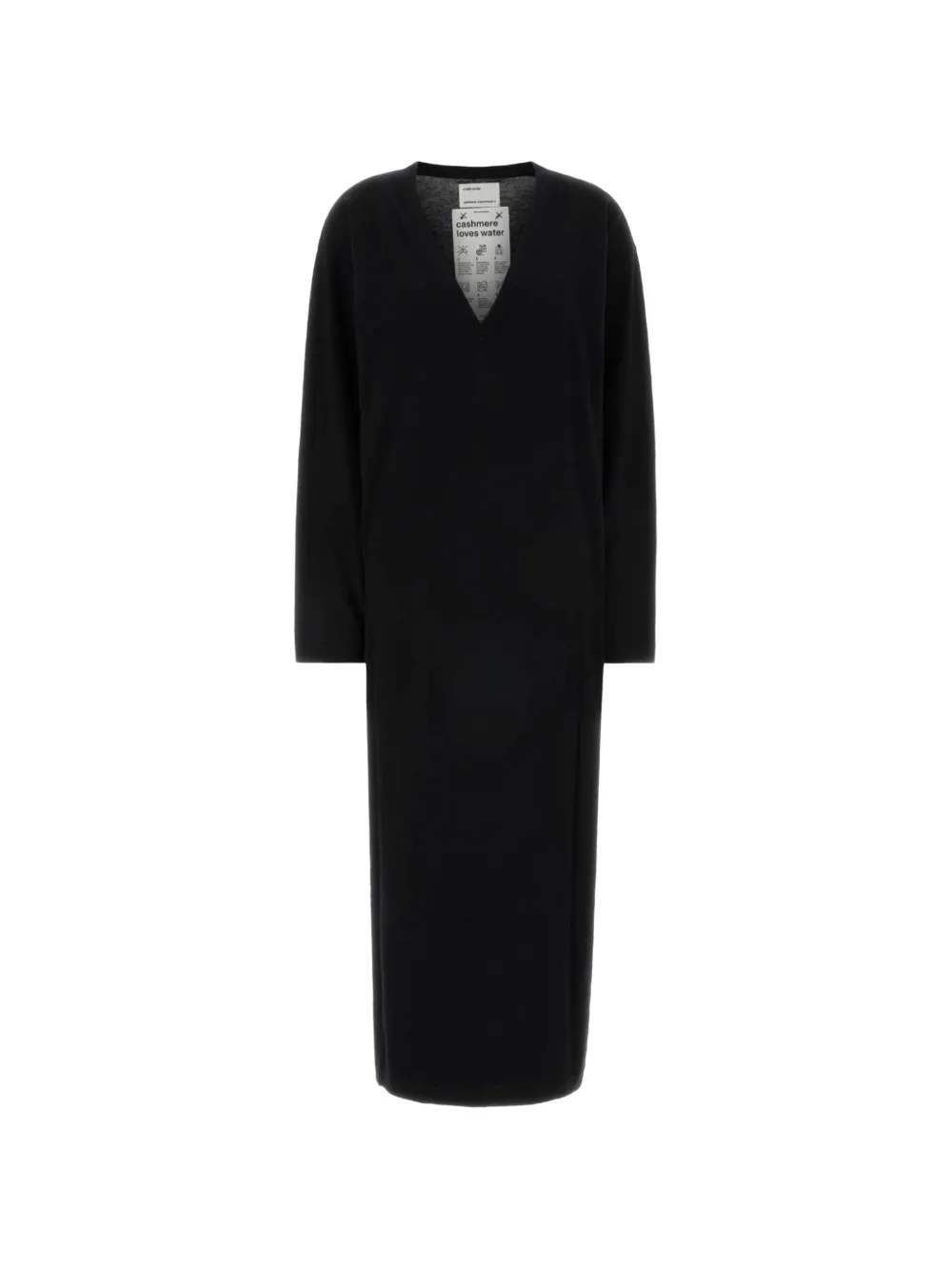 extreme cashmere V-neck dress - Nero
