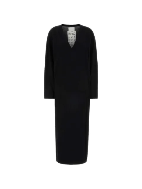 extreme cashmere V-neck dress