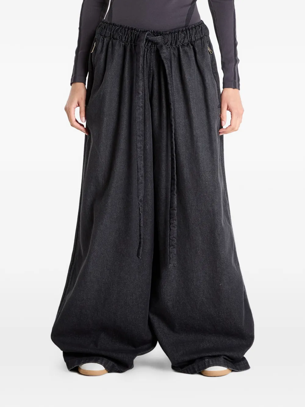 adidas denim trackpants - Grigio