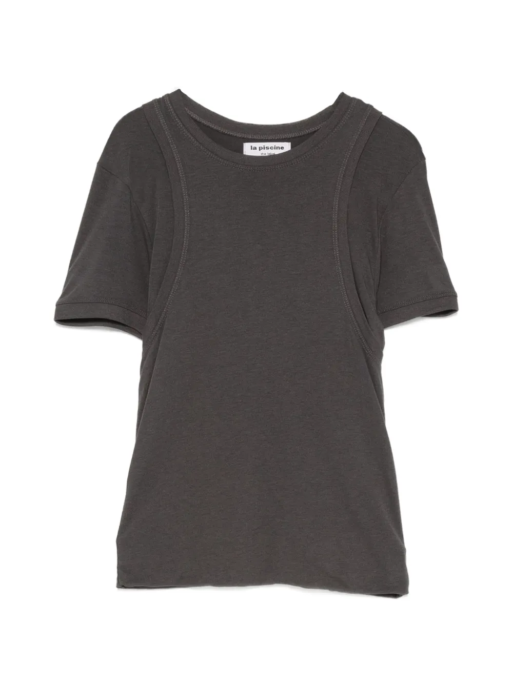 La Piscine layered-detail T-shirt - Grigio