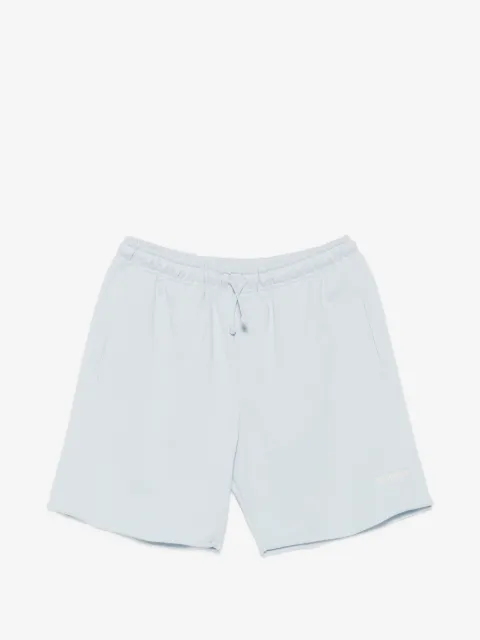 WRSTBHVR logo-embroidery raw-cut shorts