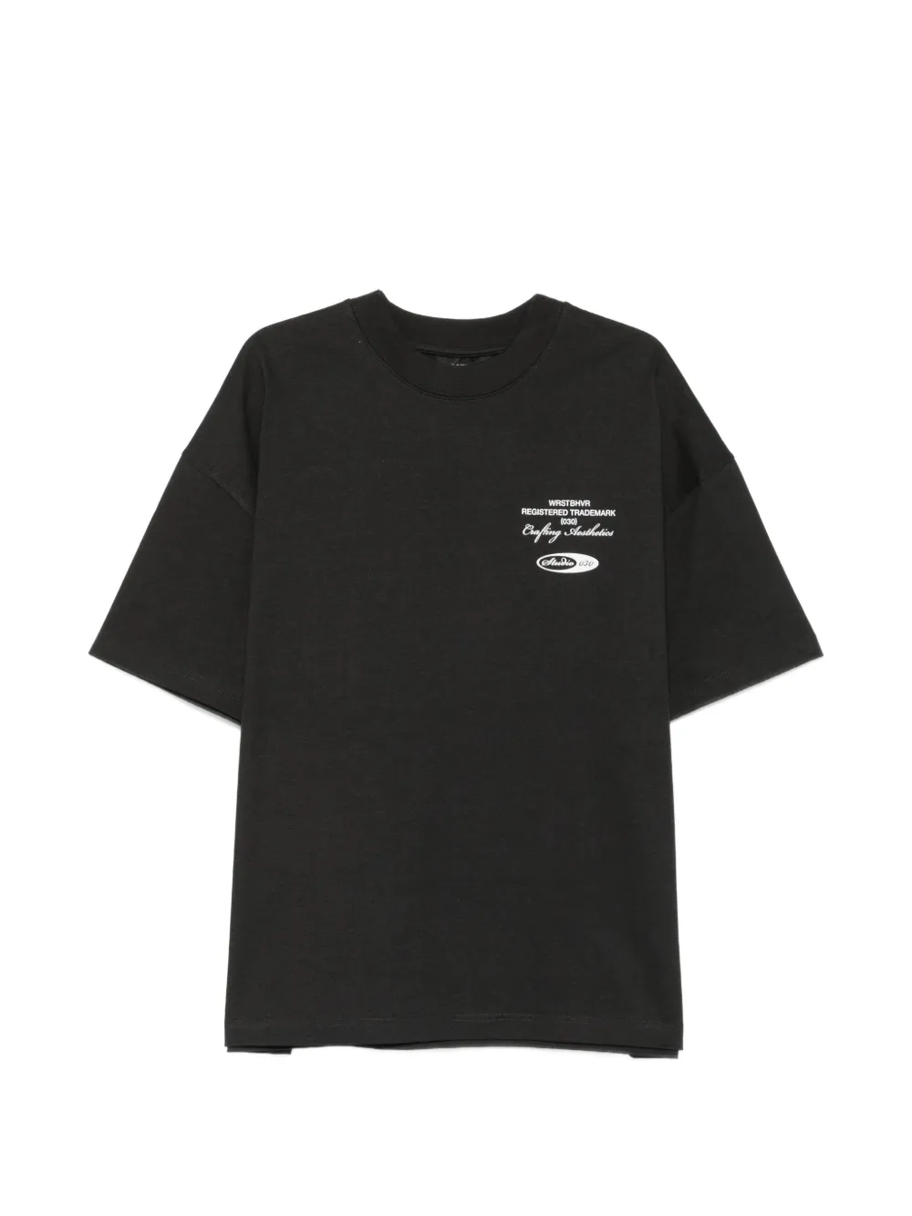 WRSTBHVR Studio V13 logo-print drop-shoulder T-shirt - Nero