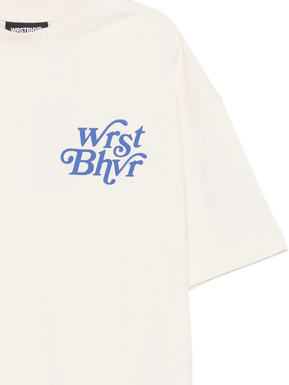 WRSTBHVR Reen V2 T-shirt met verlaagde schouders en logoprint Beige