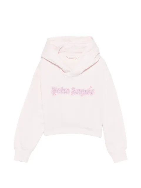 Palm Angels Kids hoodie estilo logo con detalles de strass