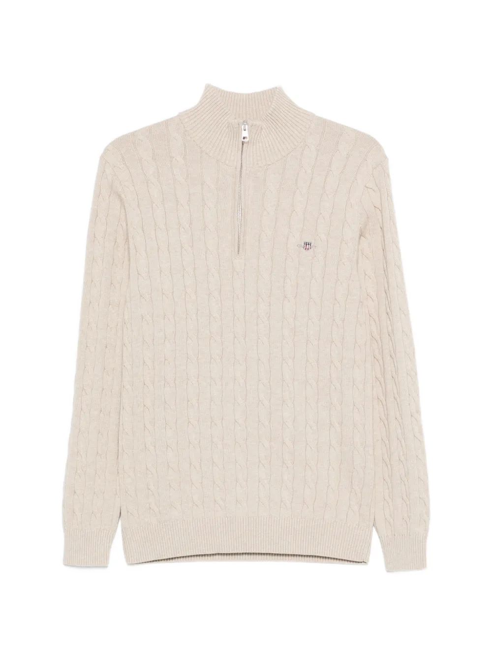 Gant cable-knit quarter-zip sweater - Toni neutri