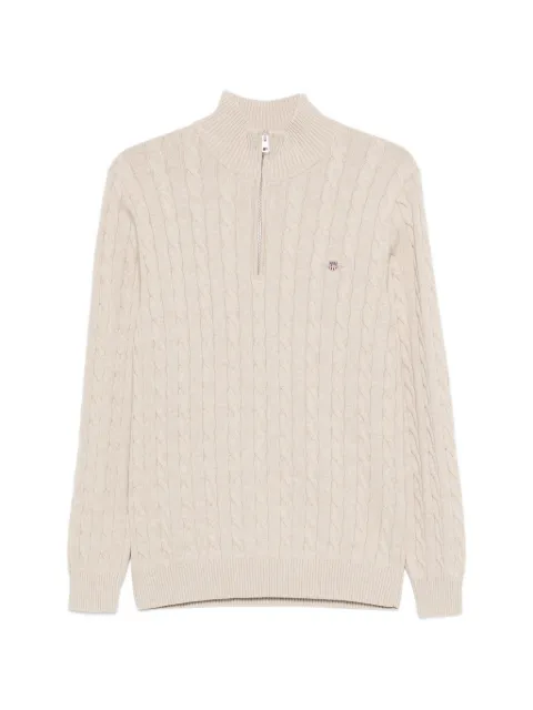 Gant cable-knit quarter-zip sweater