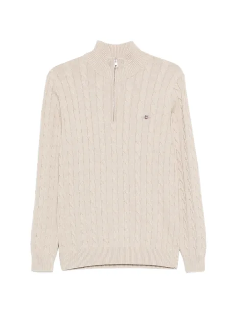 Gant cable-knit quarter-zip sweater