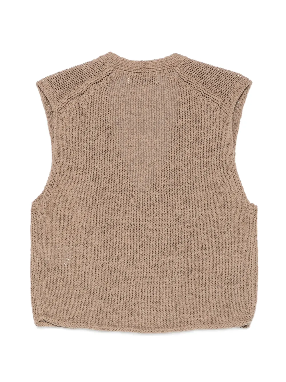 Marc O'Polo Button-up gebreide bodywarmer Bruin