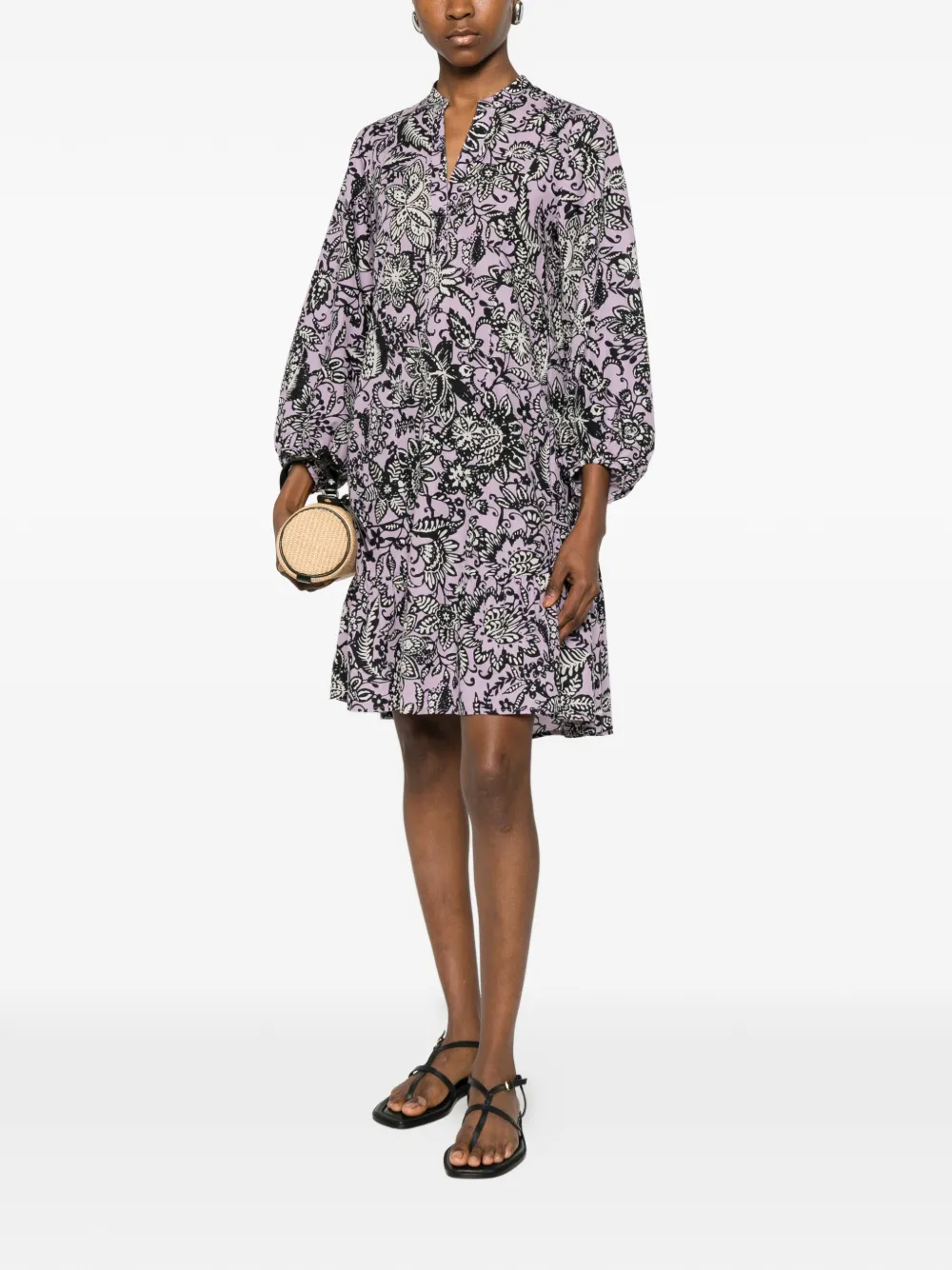 Marc O'Polo Mini-jurk met bloemenprint Paars
