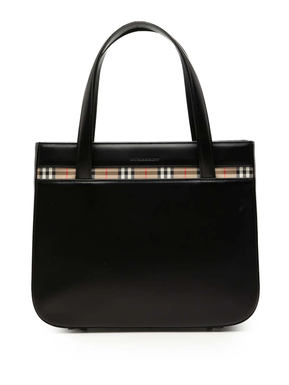 Burberry Pre-Owned 2000-2017 House Check Trimmed Leather handbag - Schwarz