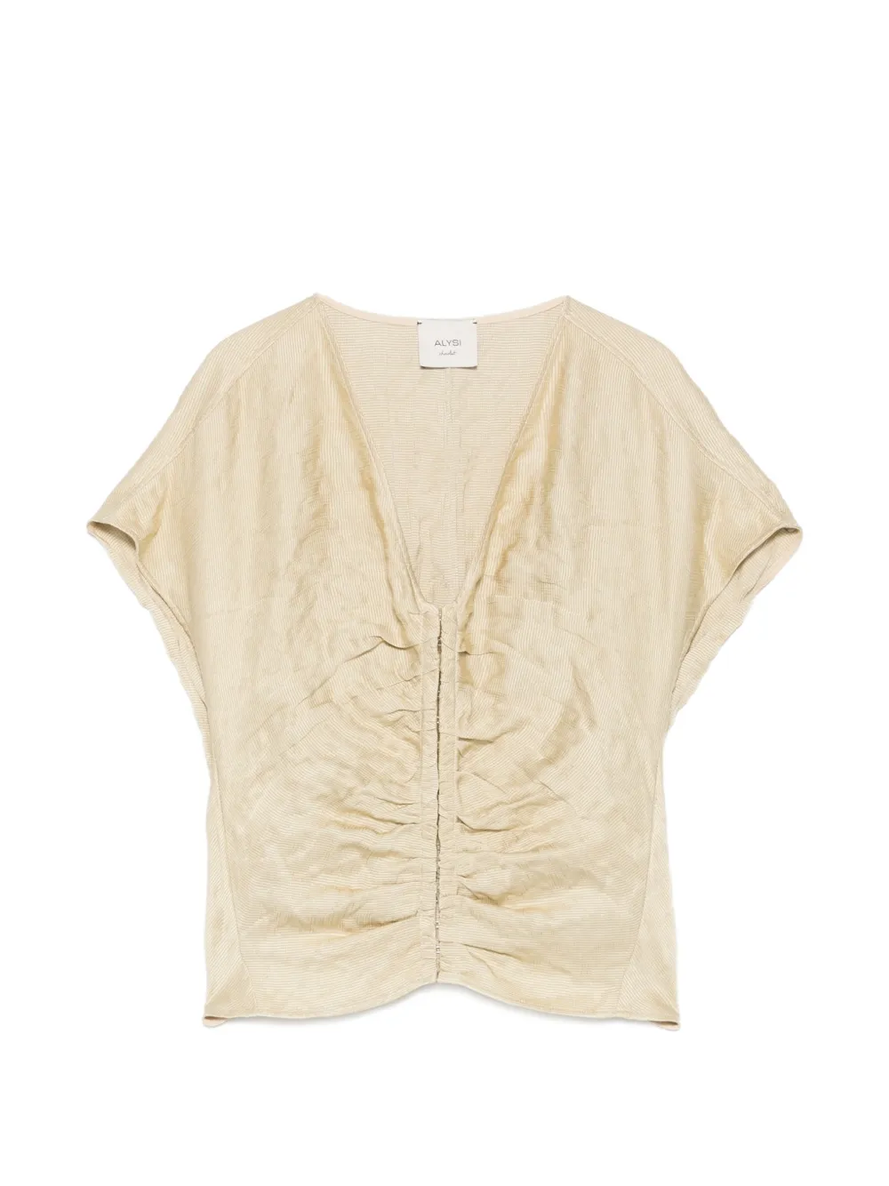 ruched crinkled-texture blouse