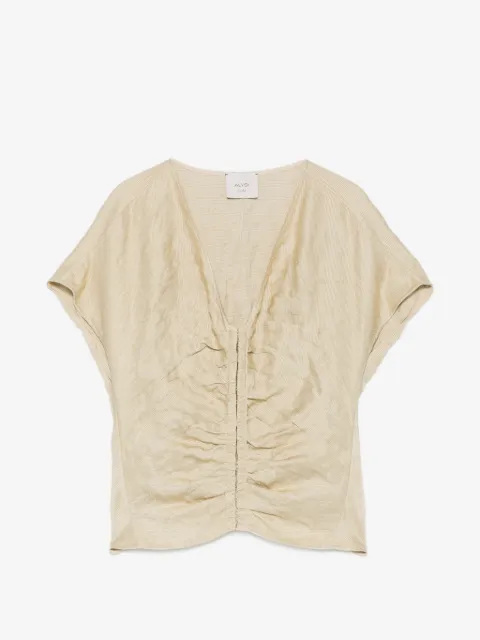 Alysi ruched crinkled-texture blouse