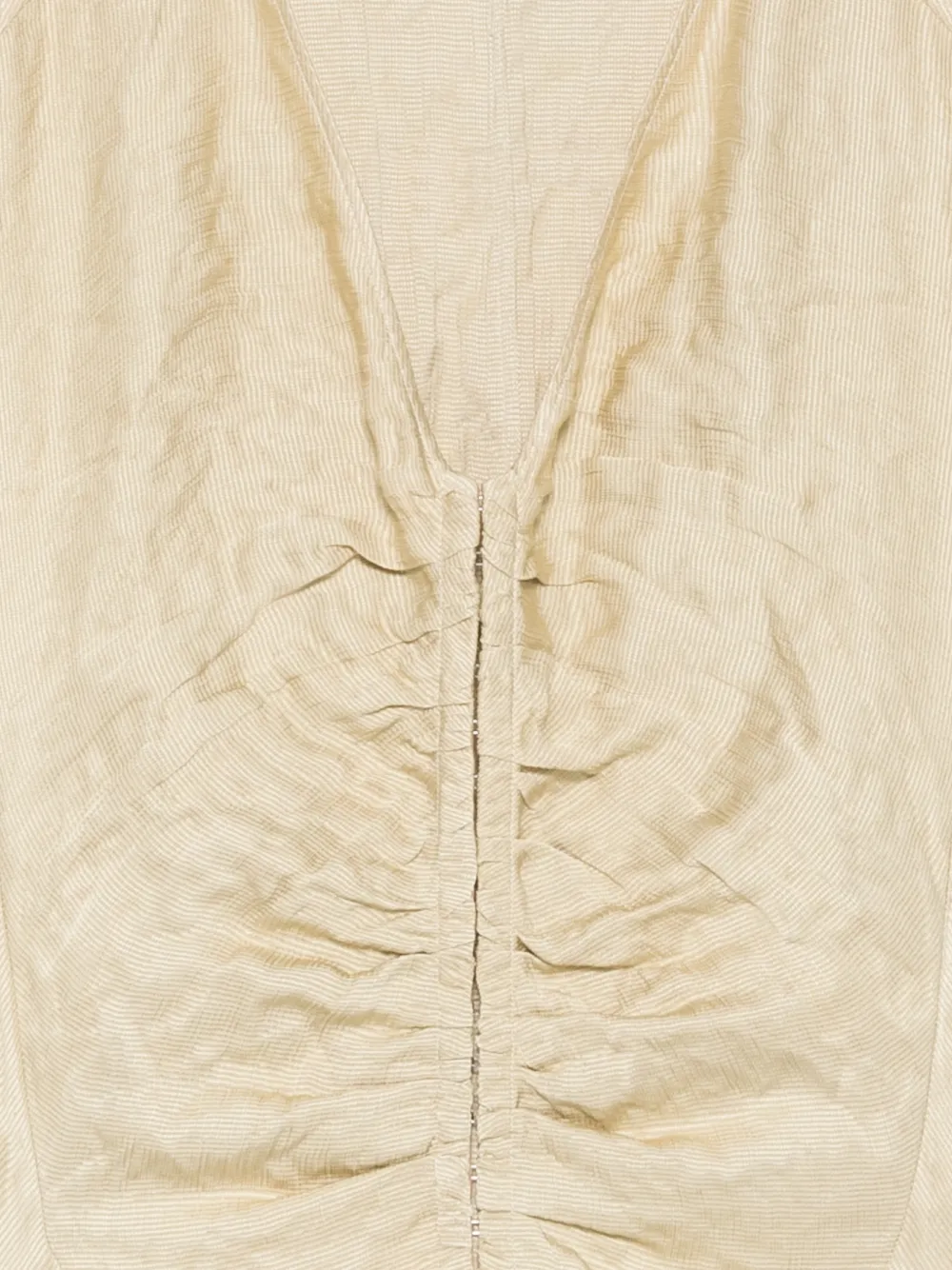 Alysi Blouse met ruches en gekreukte textuur Beige