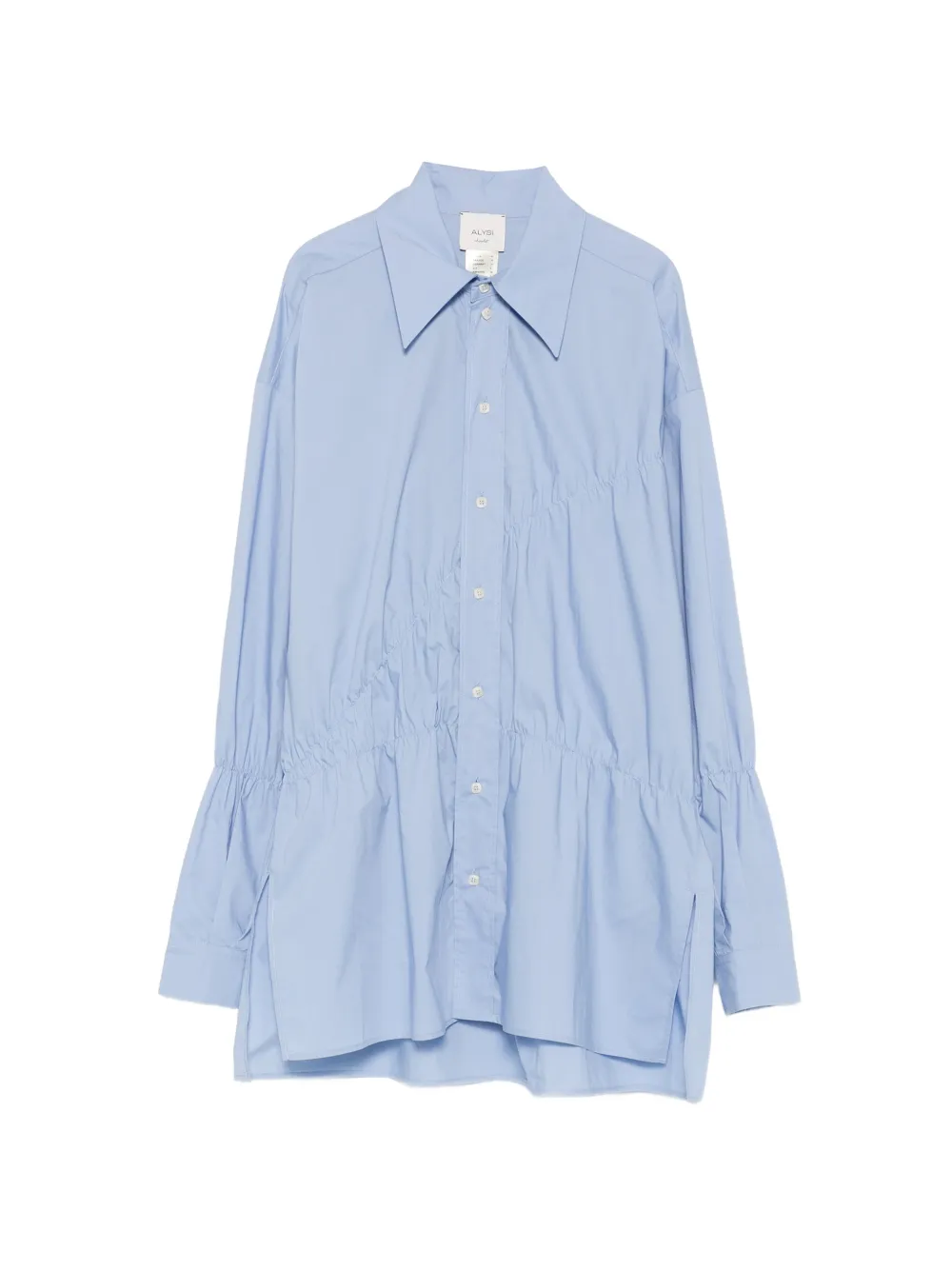 Alysi gathered poplin shirt - Blu