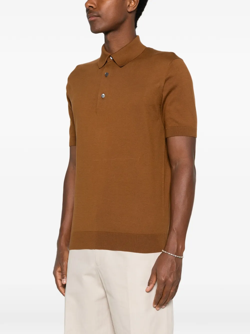 Zegna Gebreid poloshirt Bruin