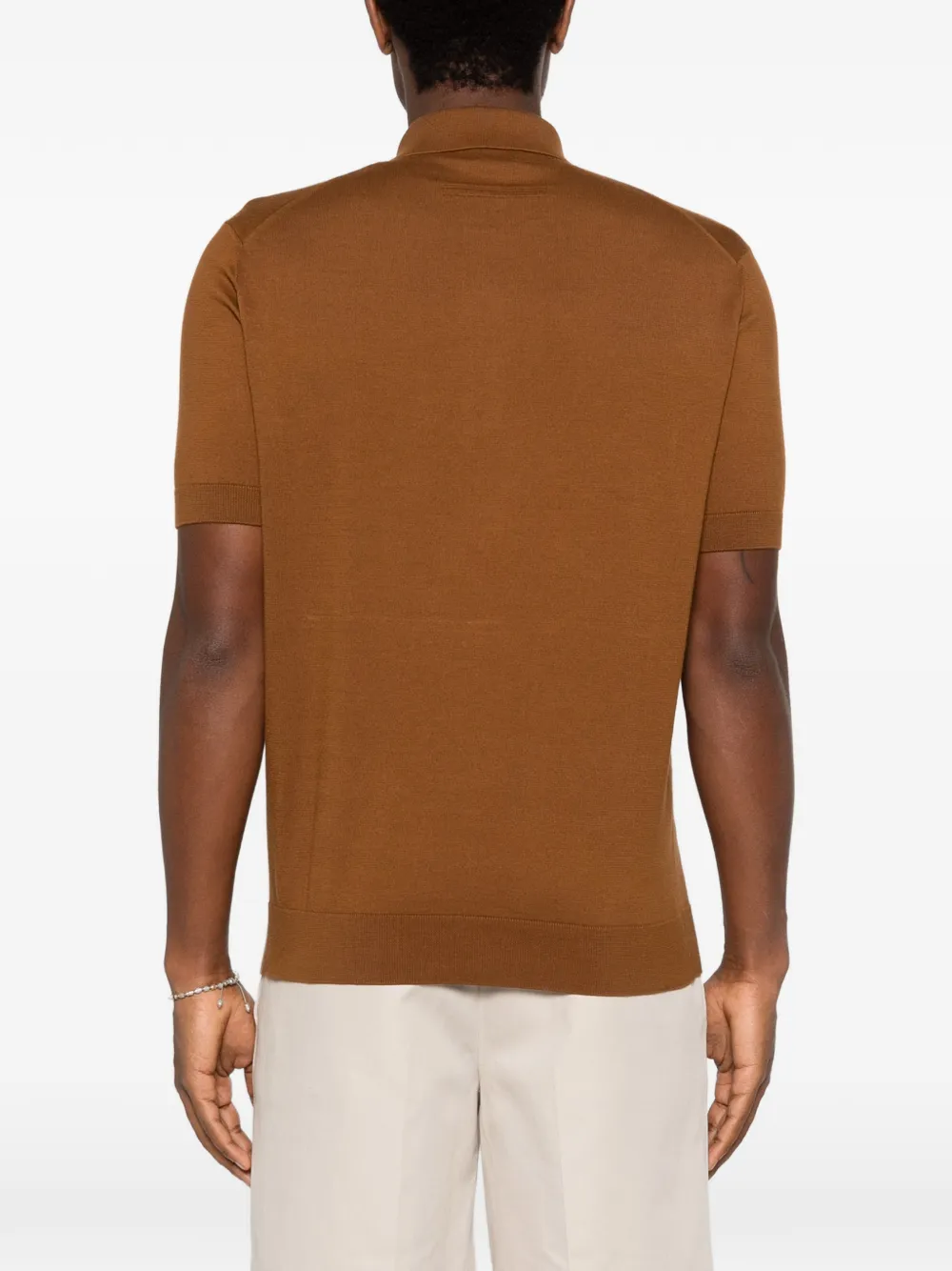 Zegna Gebreid poloshirt Bruin