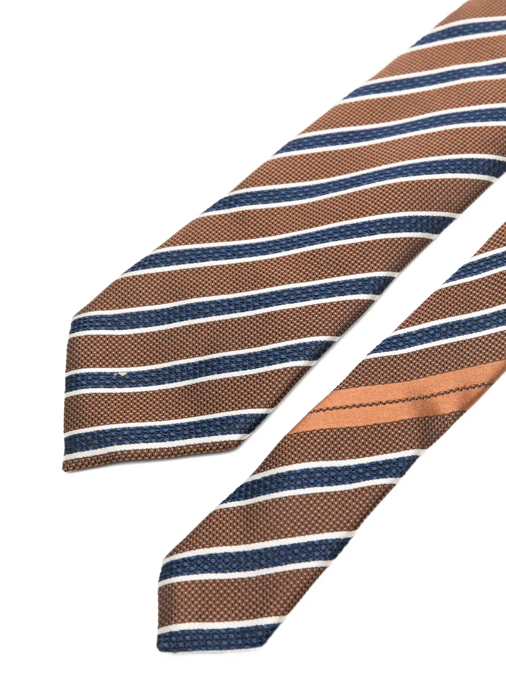 Zegna Gestreepte stropdas Bruin