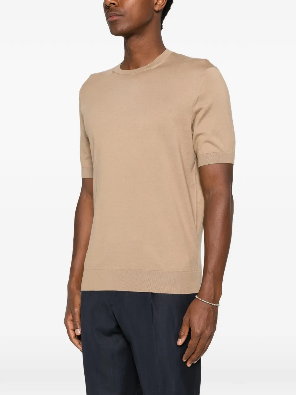 Zegna Fijngebreid T-shirt Beige
