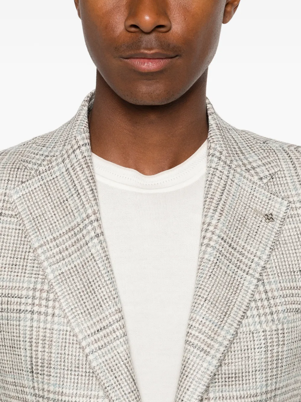 Tagliatore Geruite blazer Beige