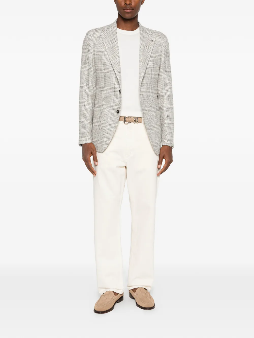 Tagliatore Geruite blazer Beige