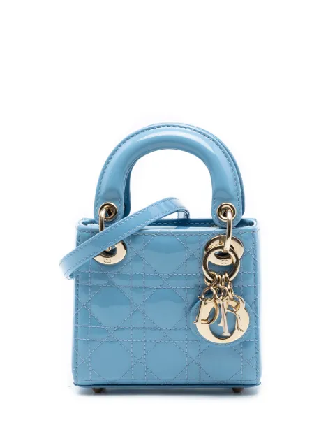 Christian Dior Pre-Owned 2021 Micro Patent Cannage Lady Dior satchel