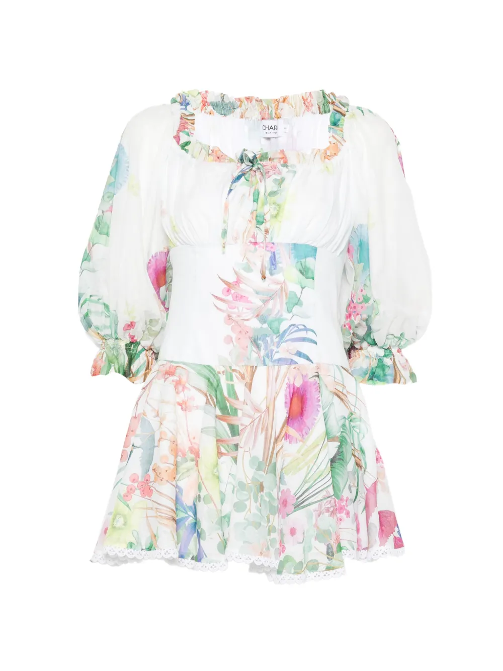 Charo Ruiz Ibiza floral-print mini dress - Bianco