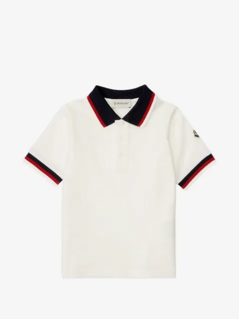 Moncler Enfant playera tipo polo con ribete de rayas
