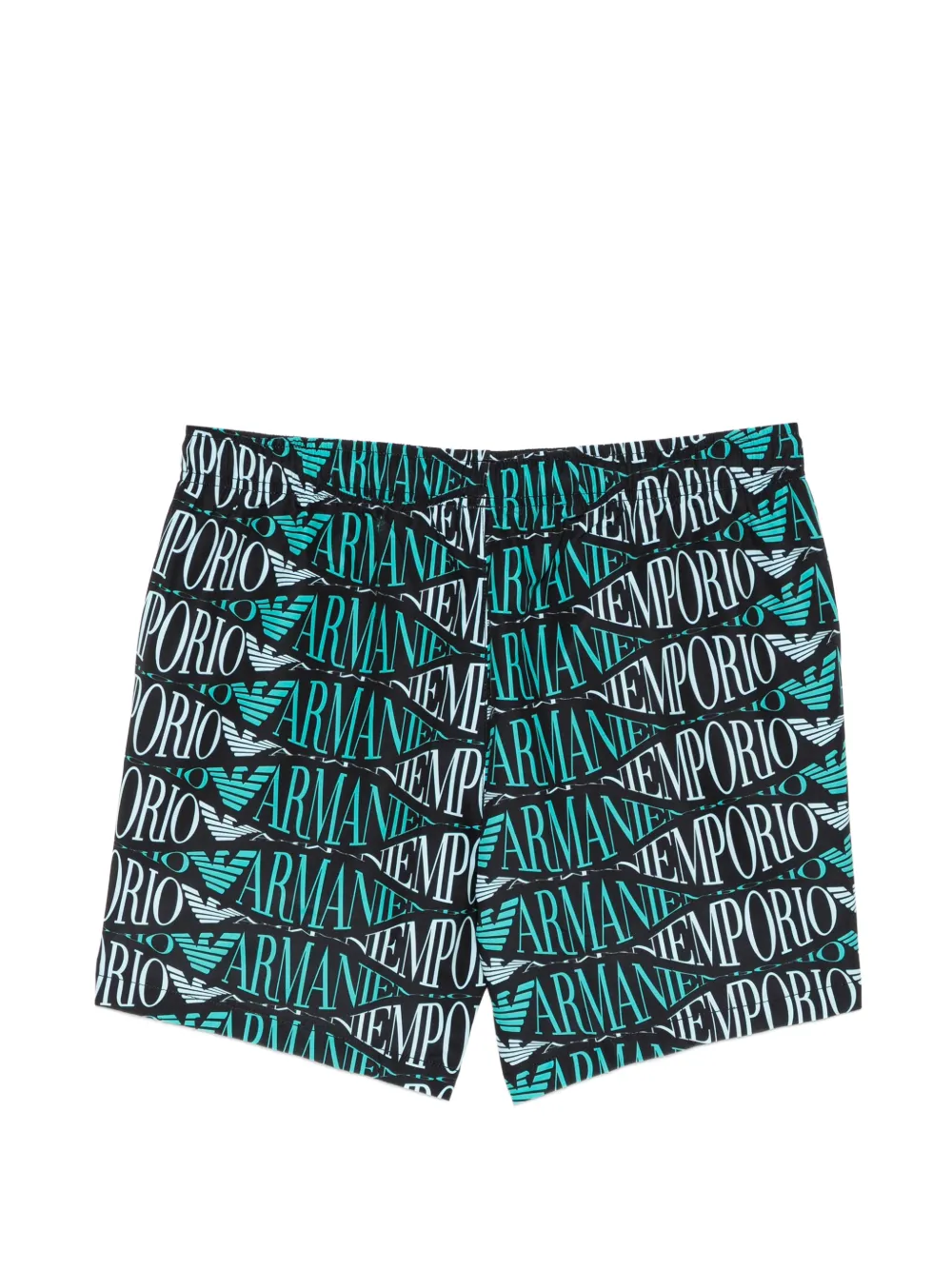 Emporio Armani Zwembroek met logoprint en trekkoord Zwart