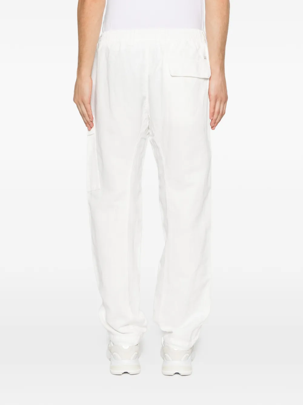 C.P. Company Lens katoenen linnen elastische cargo broek Wit