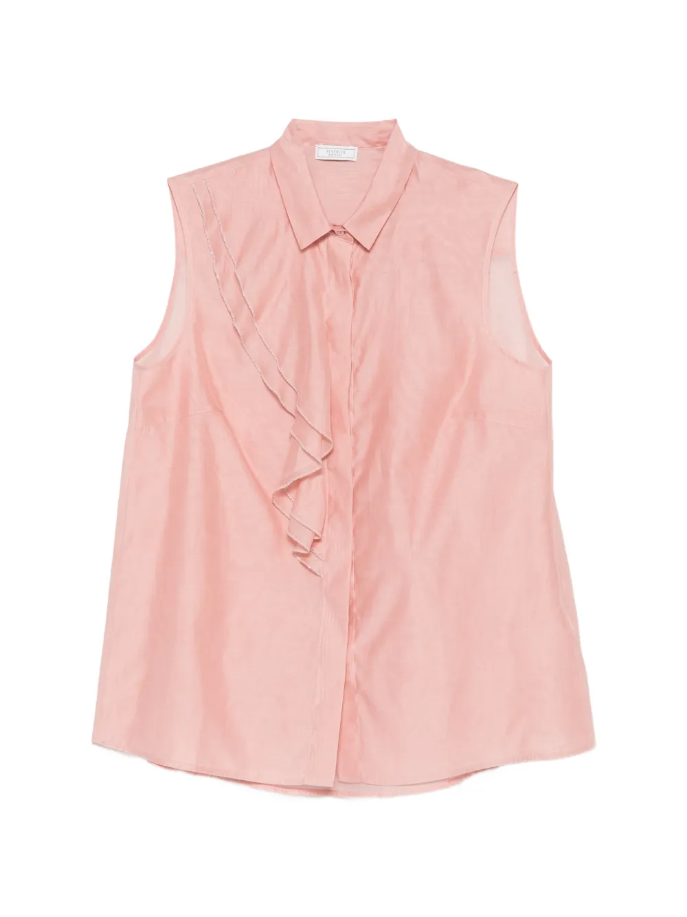 Peserico ruffled-detail sleeveless shirt - Rosa