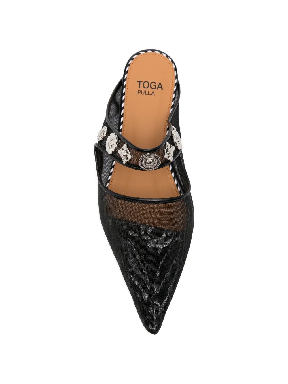 Toga Pulla studs-embellishment mules Zwart