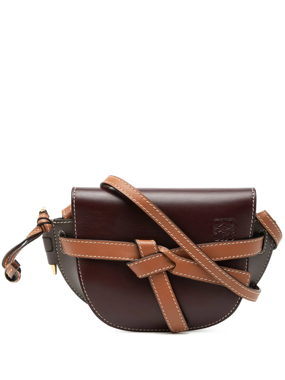 Loewe Pre-Owned 2019 Mini Tricolor Leather Gate crossbody bag - Rosso