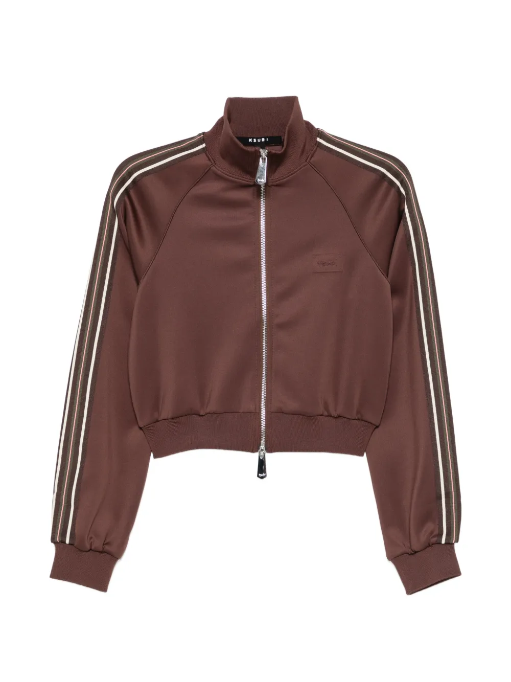 Ksubi Felpa crop con zip - Marrone