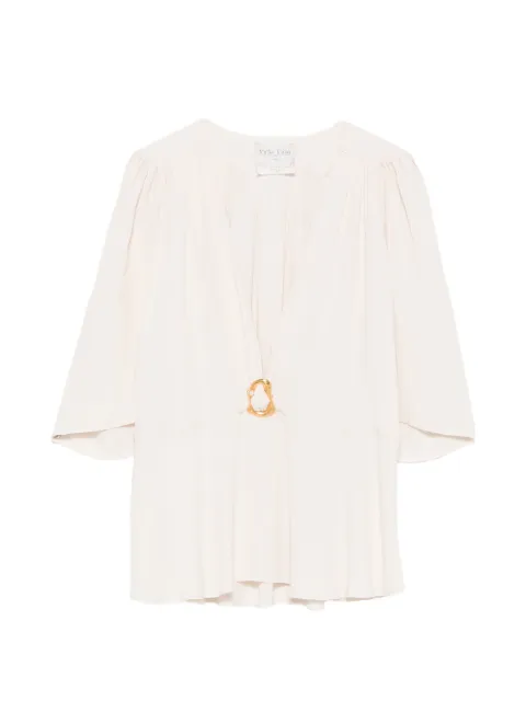 Forte Forte buckle-detail short-sleeve top