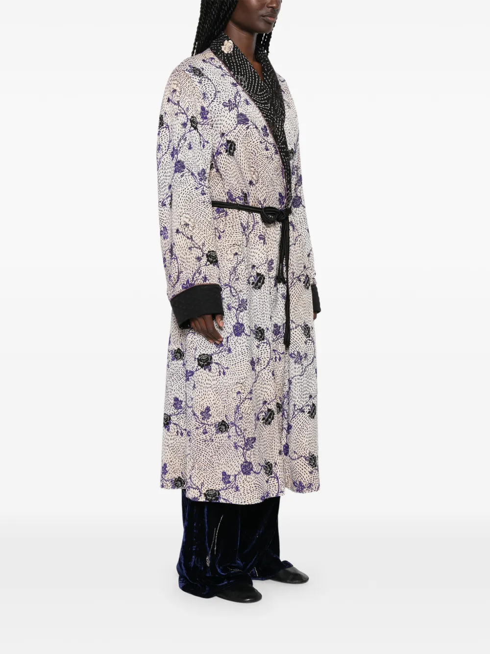 Forte Jas met bloemenprint Beige