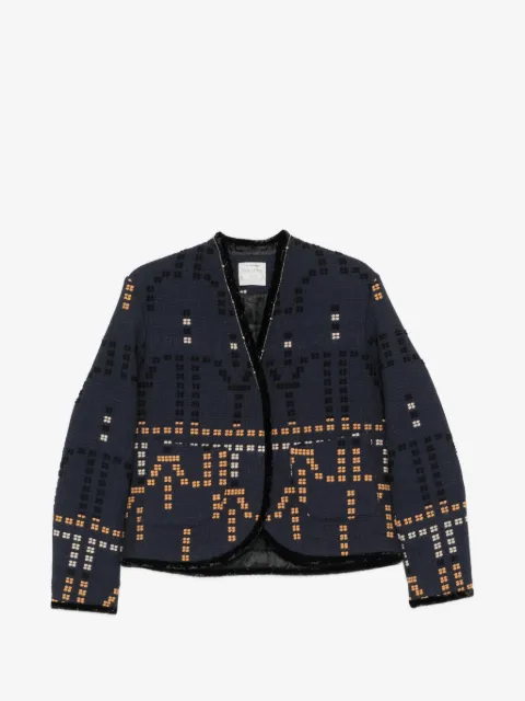 Forte Forte jacquard velvet-trim jacket