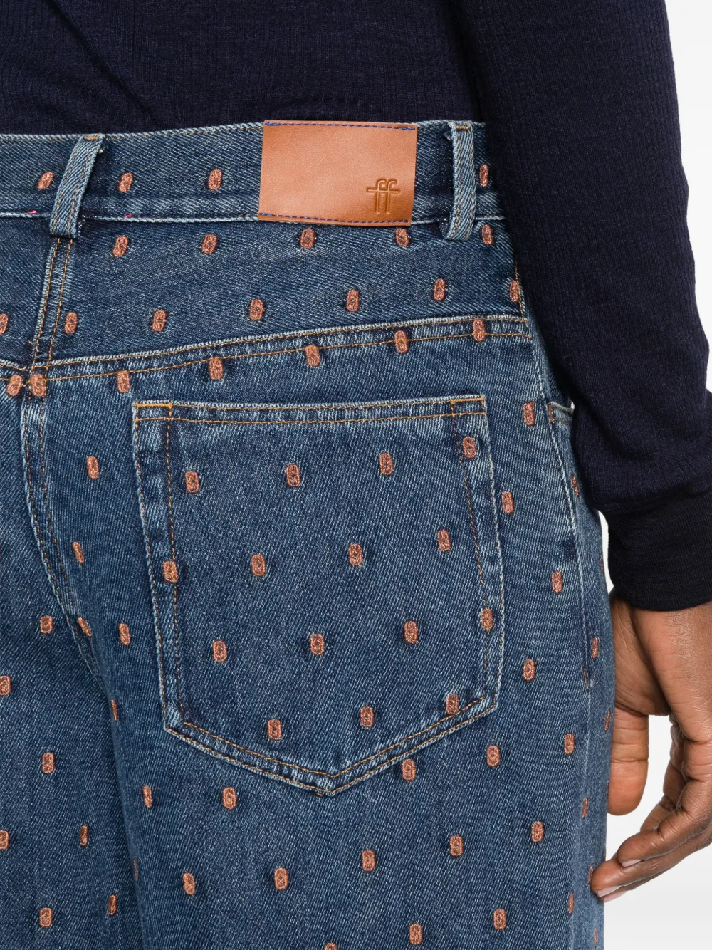 Forte Jeans met toelopende pijpen Blauw