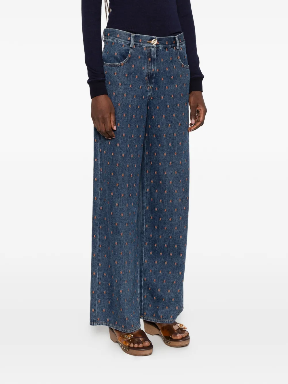 Forte Jeans met toelopende pijpen Blauw
