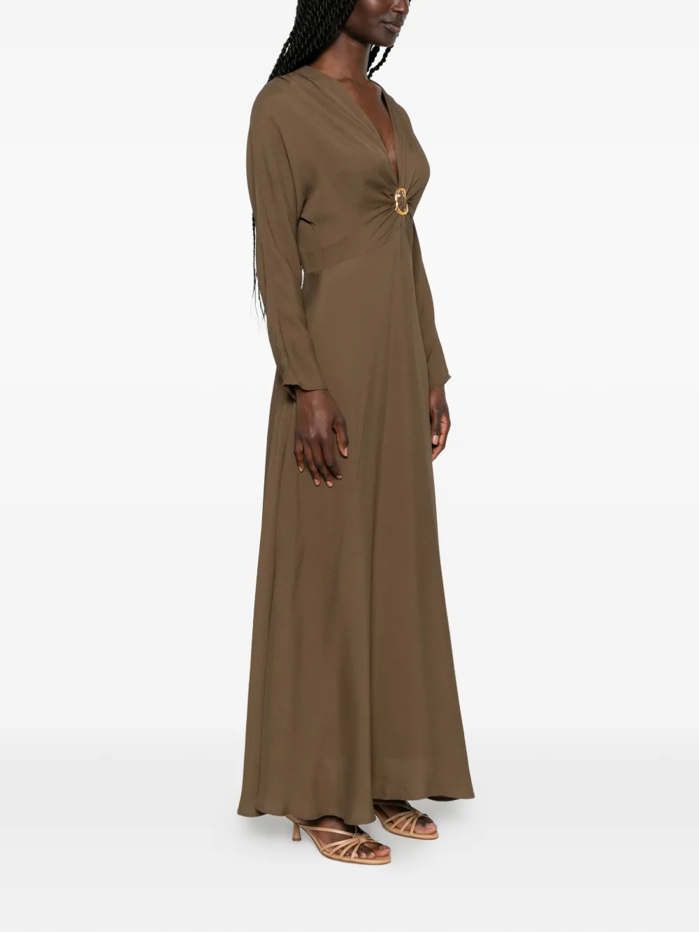 Forte Maxi-jurk met V-hals Groen