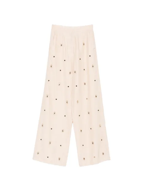 Forte Forte pantalones palazzo con detalles de cristal